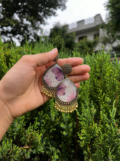Prettiest violet jhumkas