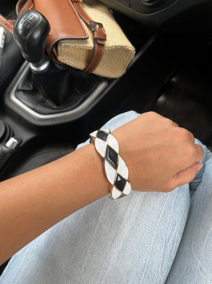 Chess acrylic bangle