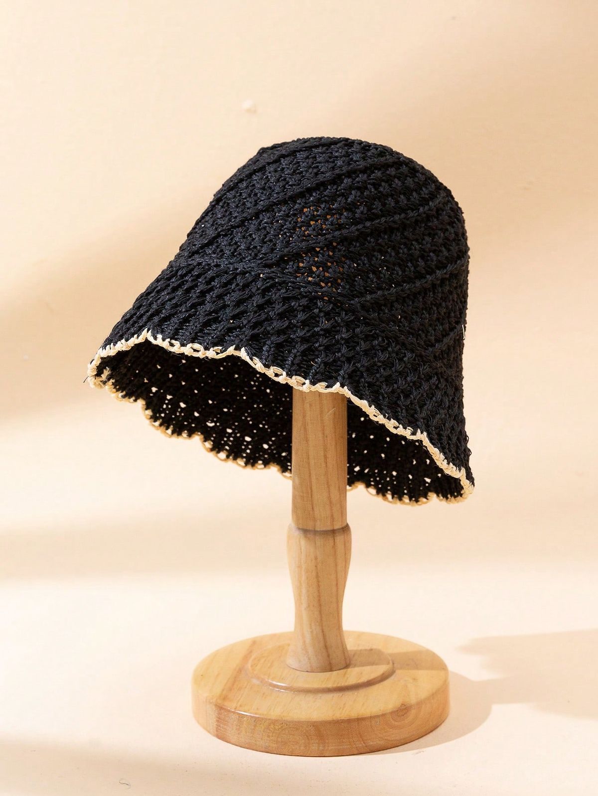 Elegant black bucket hat