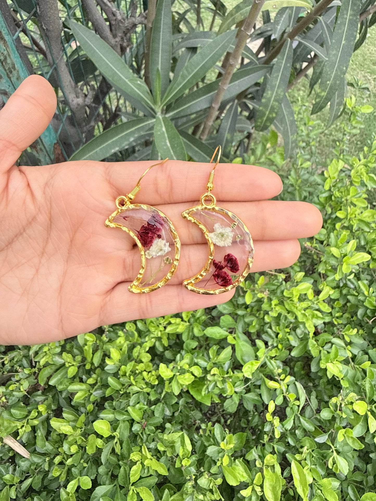 Crimson moon earrings