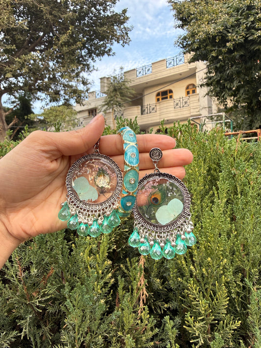 Morpankh jhumka & bangle