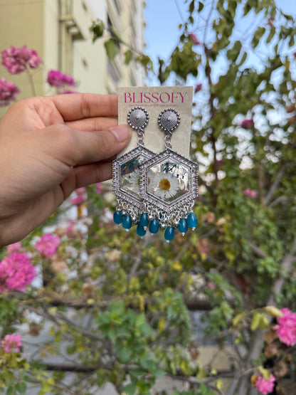 Prettiest blue aster Jhumka