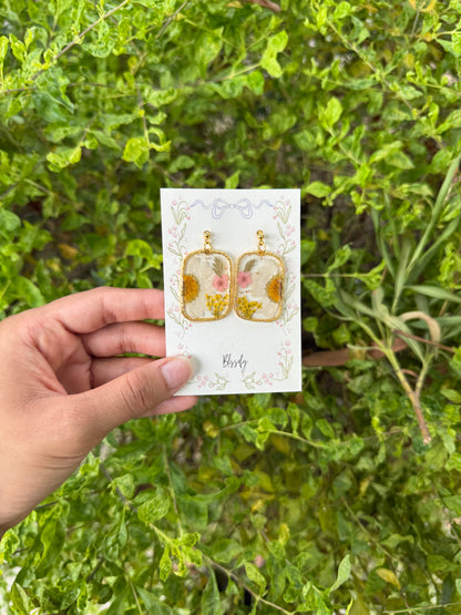Golden garden earrings