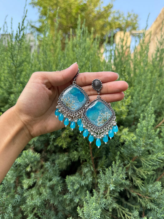 Blue crystal Jhumka