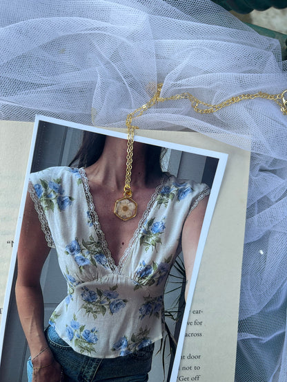 Minimalist  hexagon pendant