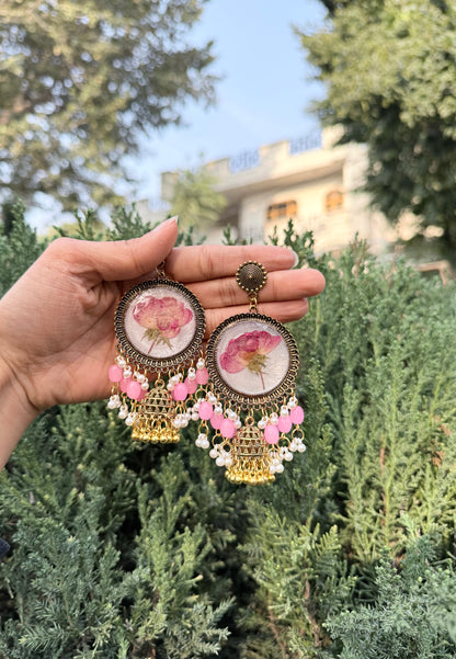 Gulaabi kashmiri jhumkas