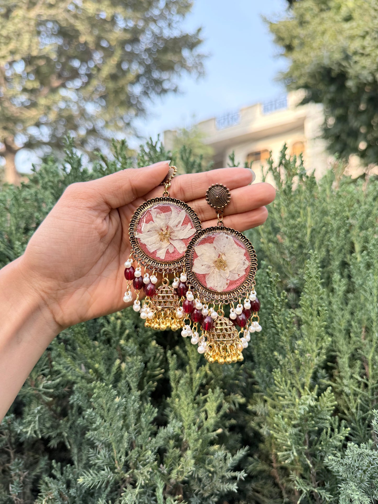 Ivory kashmiri jhumka