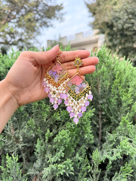 Pearly lav jhumka
