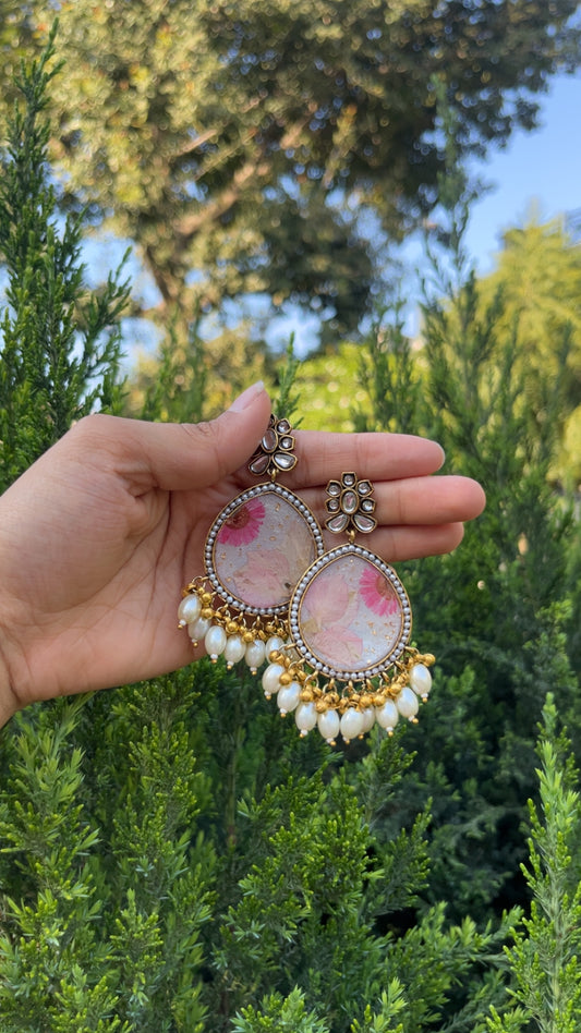 Pink princess jhumka