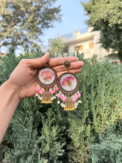 Gulaabi kashmiri jhumkas