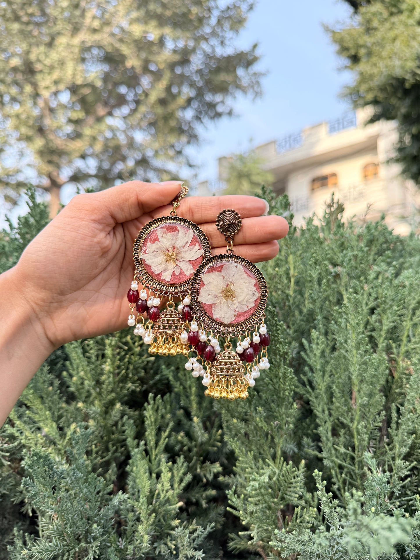 Ivory kashmiri jhumka