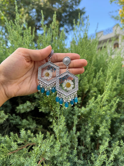 Prettiest blue aster Jhumka