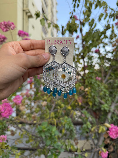 Prettiest blue aster Jhumka