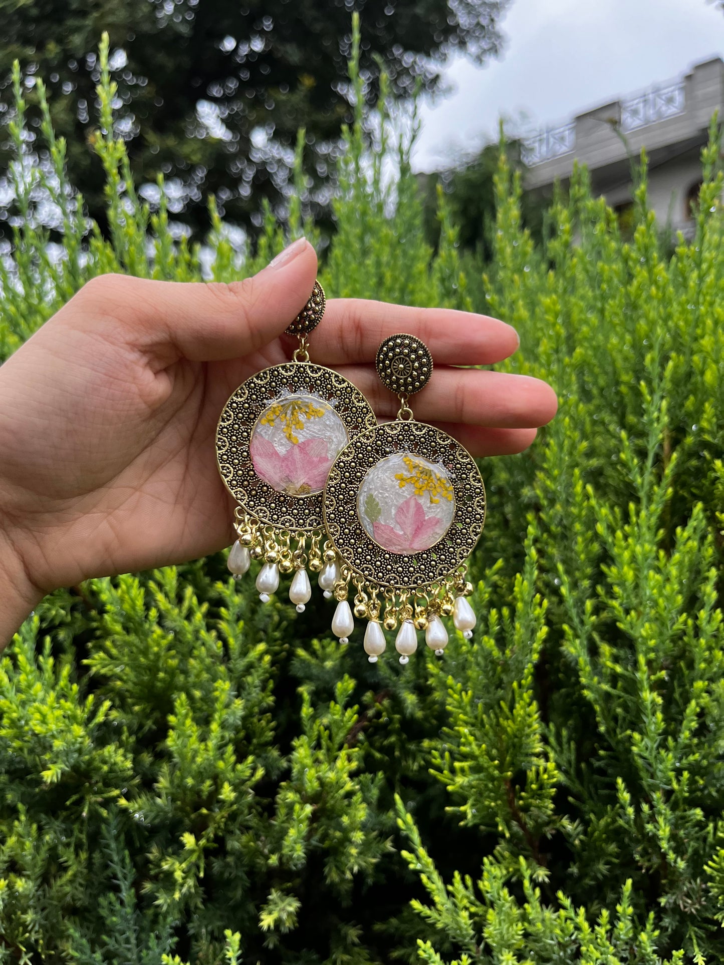 Elegant pearl jhumka