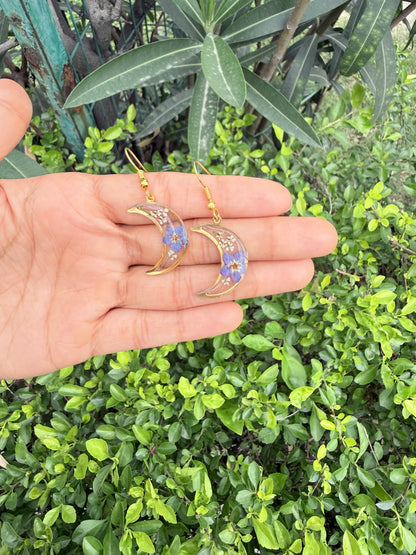 Crescent flora earrings