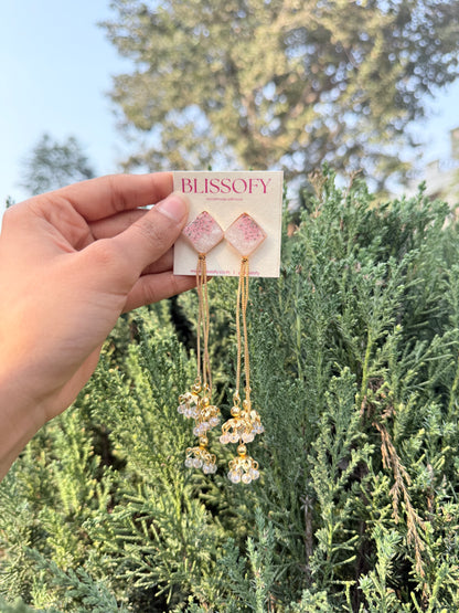 Blush drop jhumkas