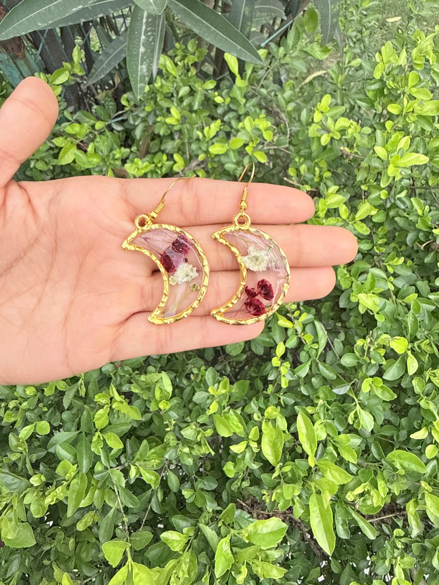 Crimson moon earrings