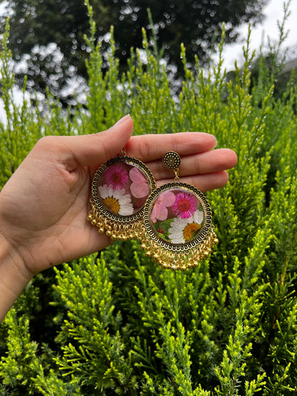 Golden garden jhumkas