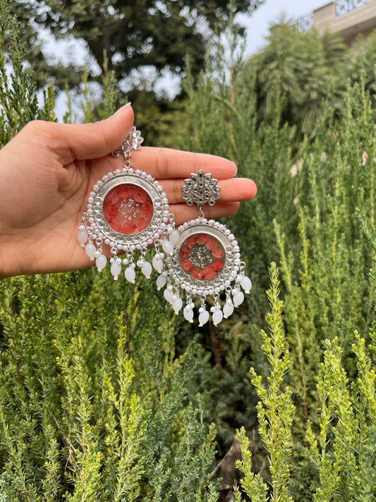 Adorable white pearl jhumka