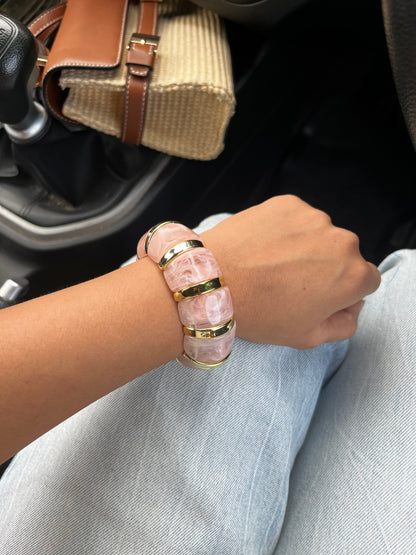 Pink cloud resin bangle