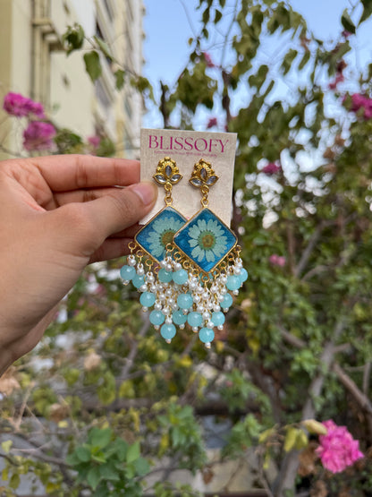 Baby blue Kashmiri jhumkas