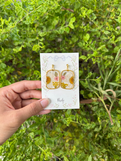 Golden garden earrings
