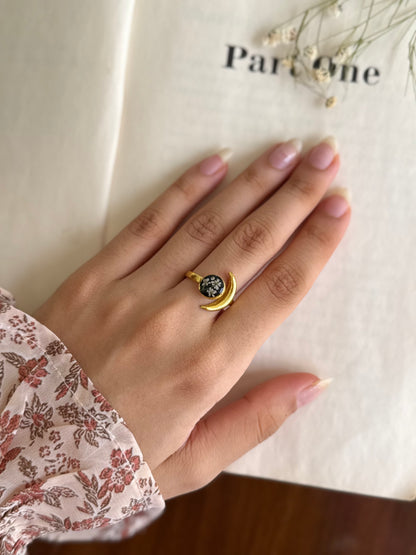 Midnight moon ring
