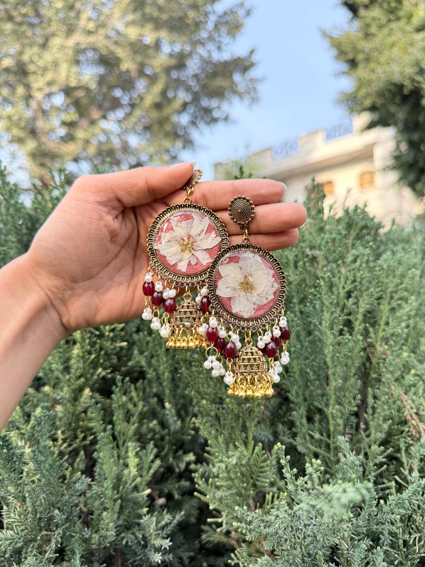 Ivory kashmiri jhumka