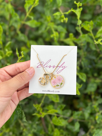 Plum garden initial necklace