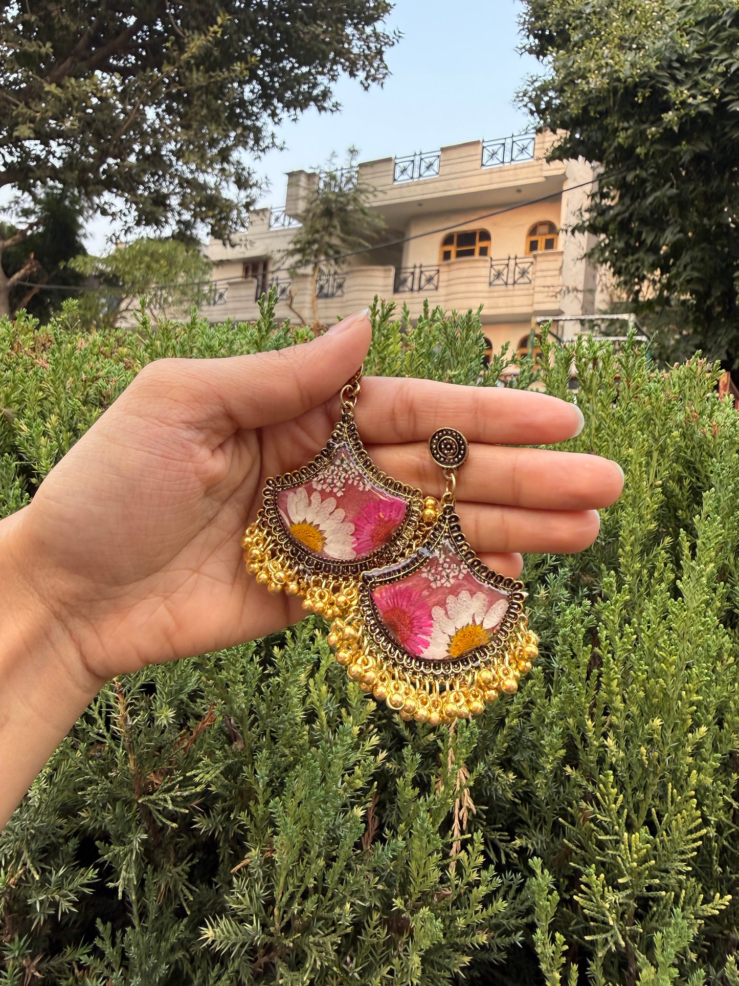 Garden jhumkas