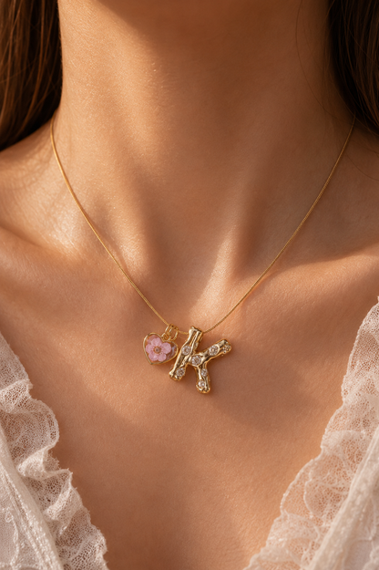 Evabloom initial necklace