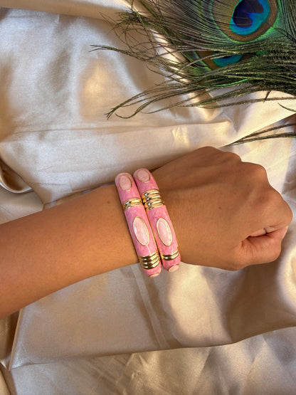 Prettiest pink enamel bangle