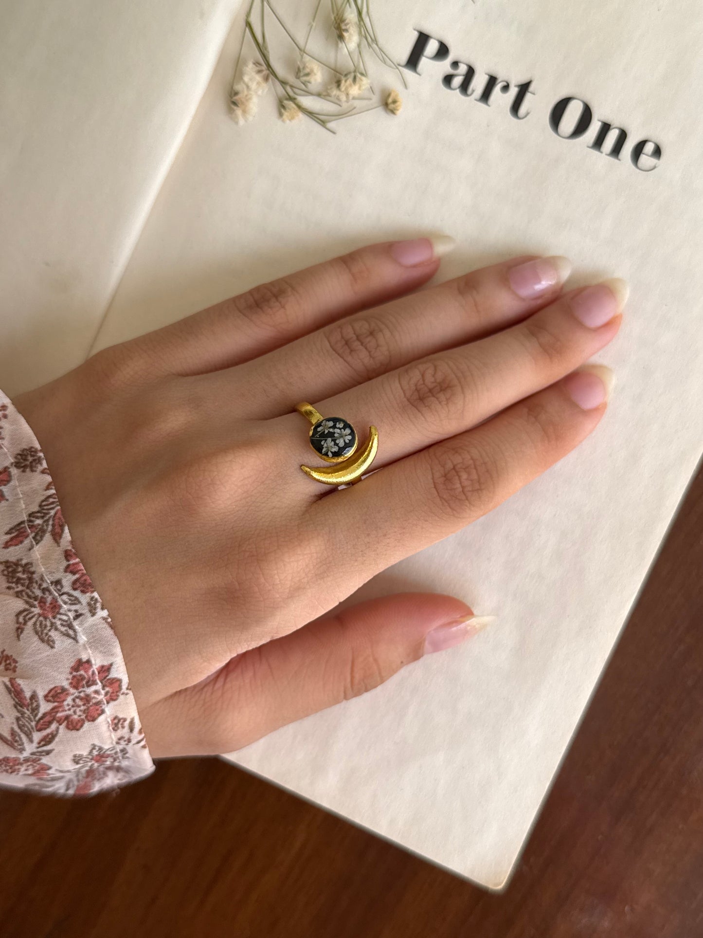 Midnight moon ring