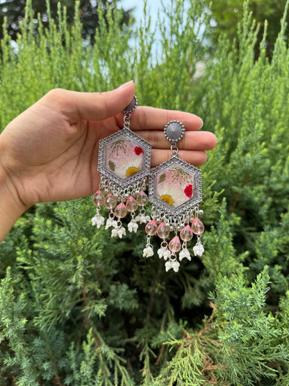 Snow daisy jhumkas