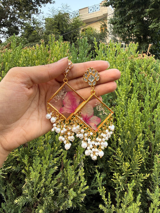 Elegant hydragea jhumkas