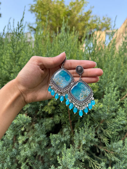 Blue crystal Jhumka