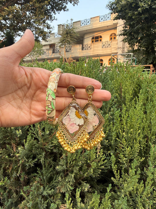 Pastel jhumka & bangle pair