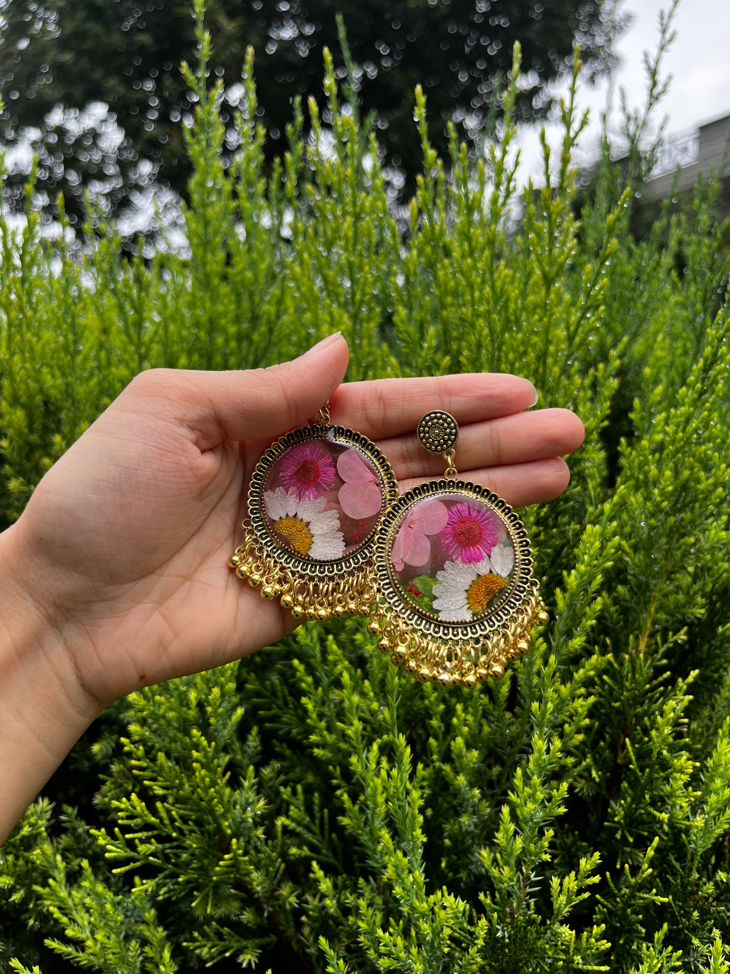 Golden garden jhumkas
