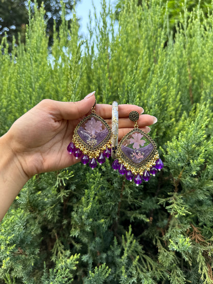 Lilac jhumka & bangle set