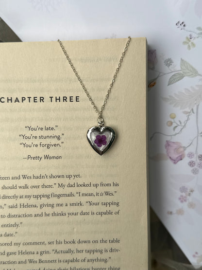 Purple heart locket