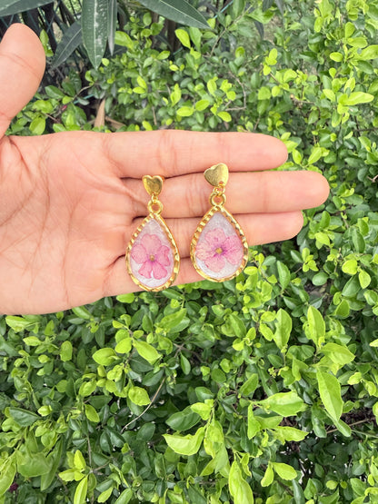 Heart drop earring