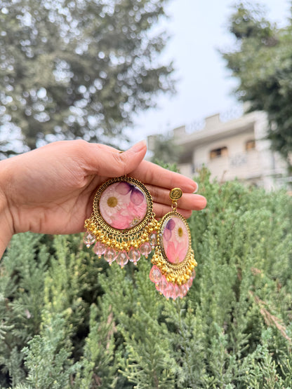 Pink fairy jhumkas