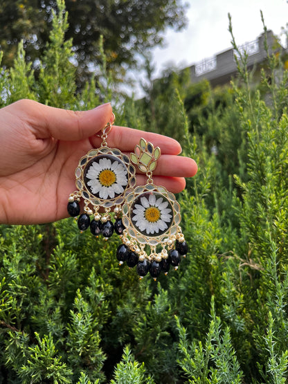 Elegant black mirror jhumka