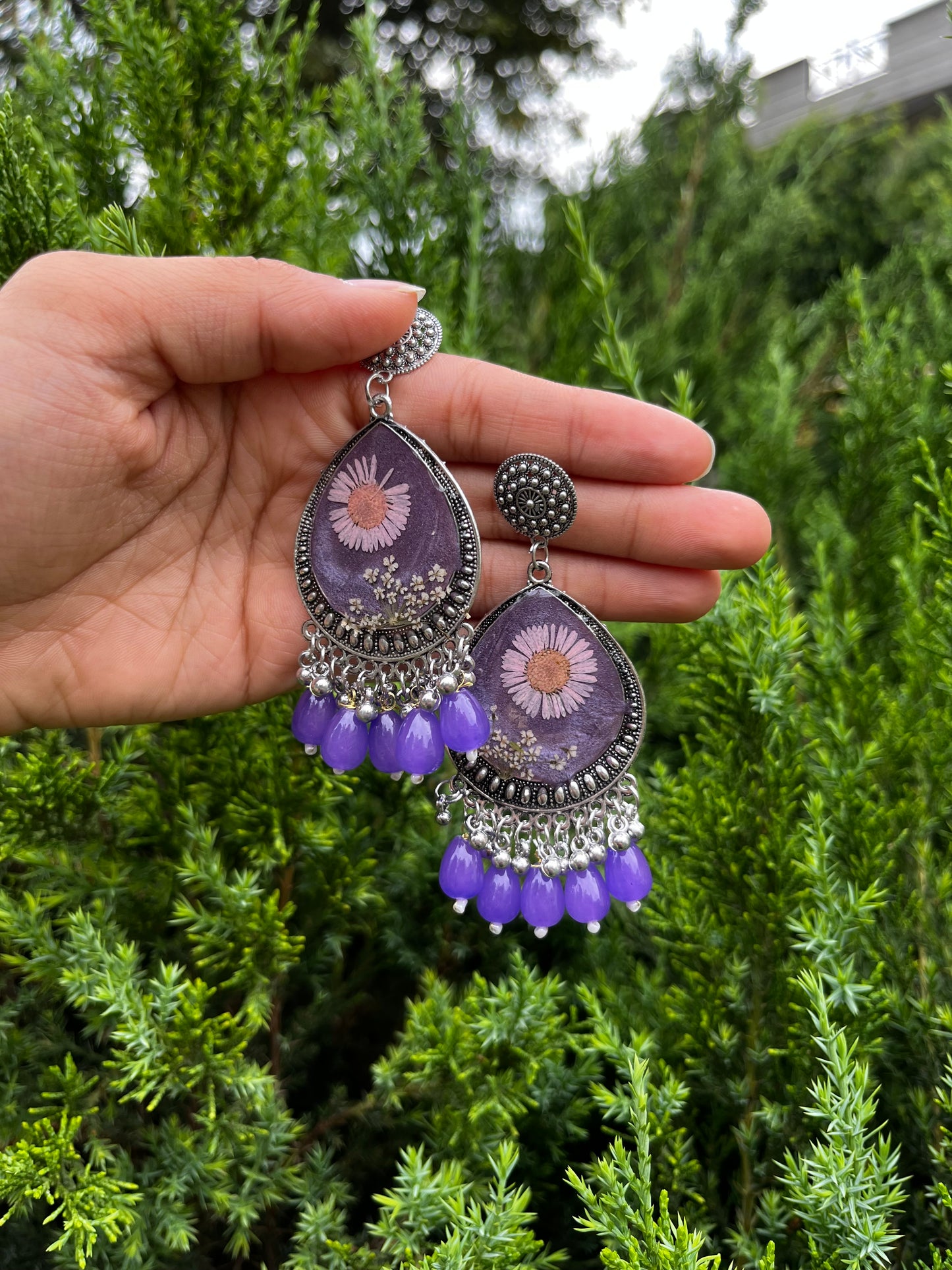 Lilac mist jhumka
