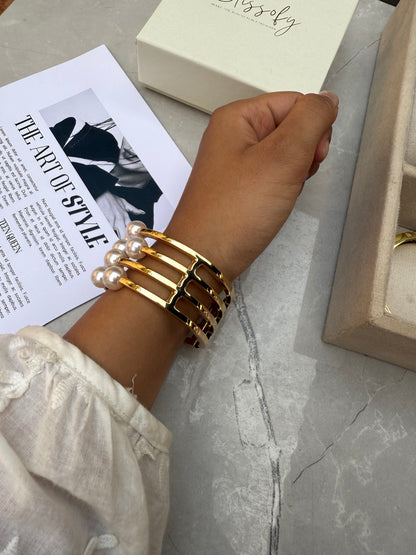 Pearl stainless steel bracelet