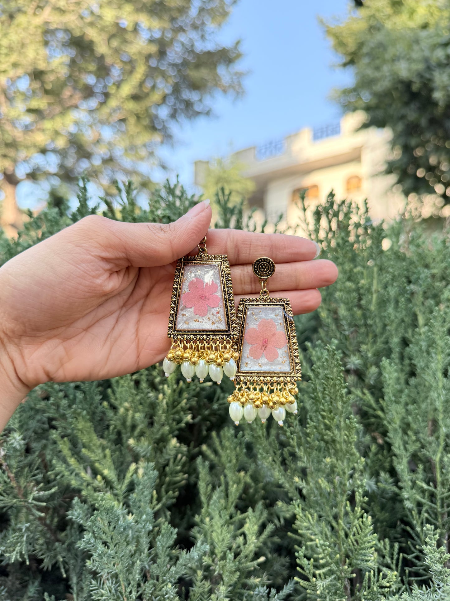 Cherry pearl jhumka