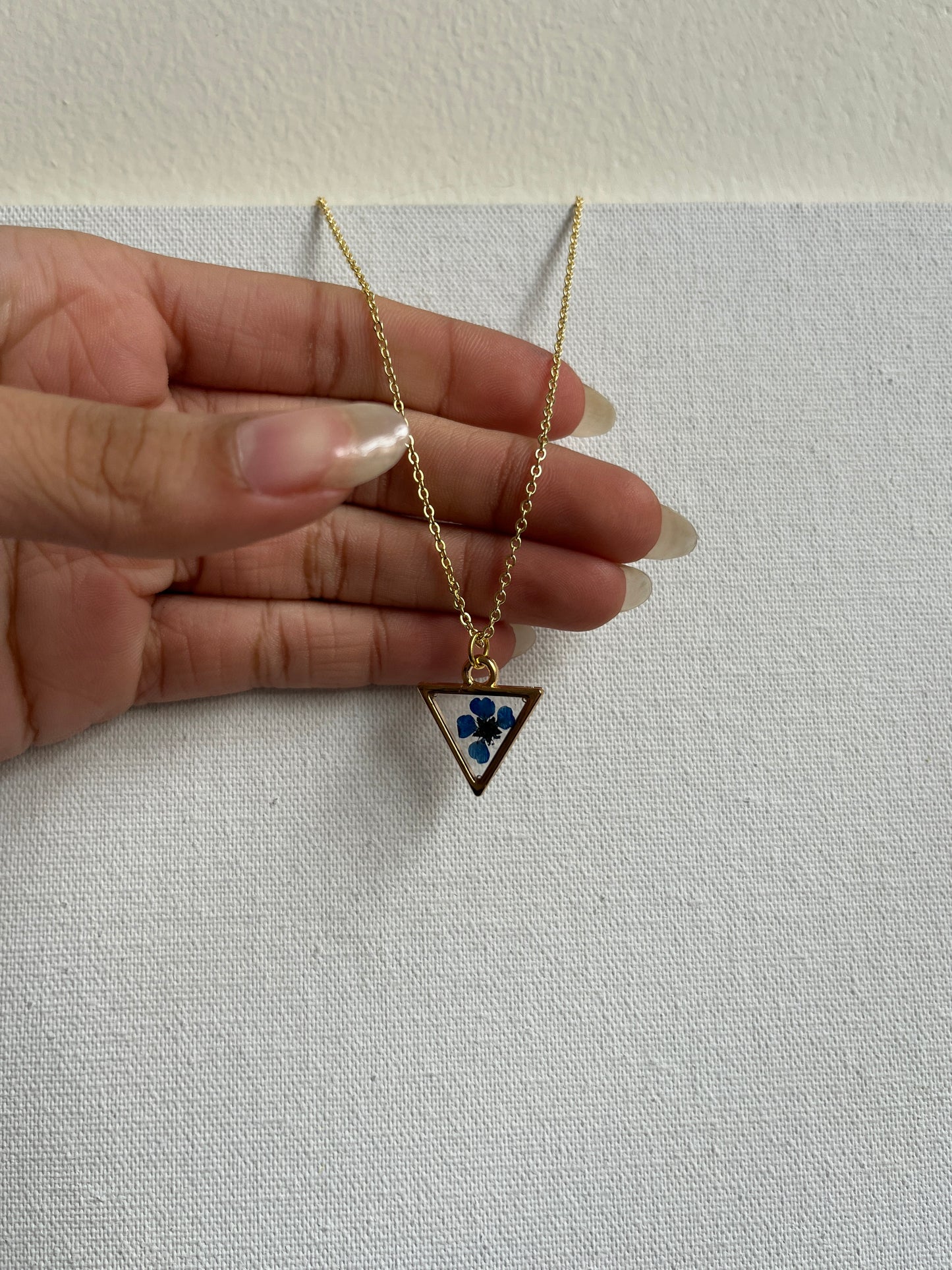 Minimal blue blossom pendant