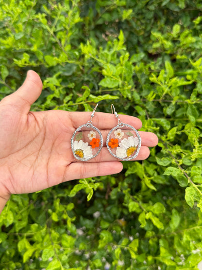 Orange plum earrings