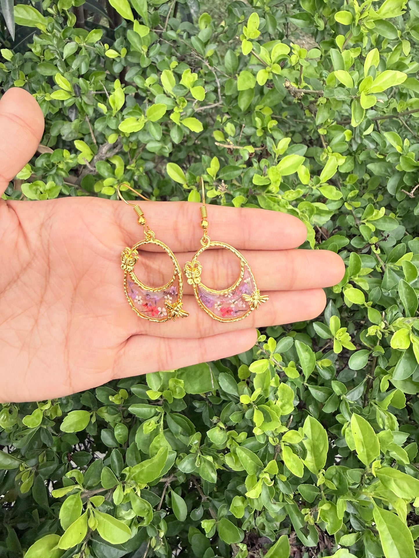Soft petal earrings