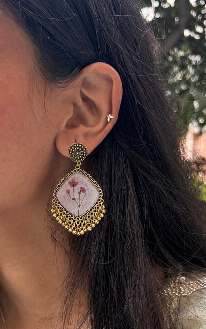 Pink sparkle jhumka